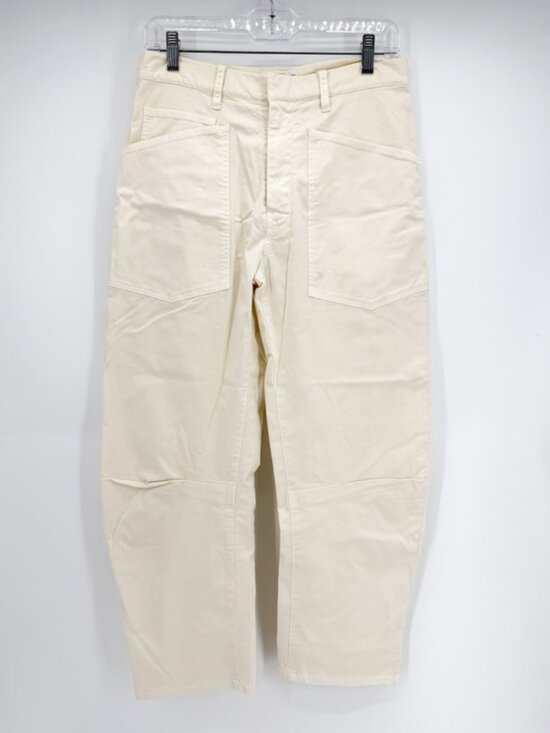 NILLI LOTAN SHON LINEN BARREL PANT in STONE  2 - Picture 2 of 8